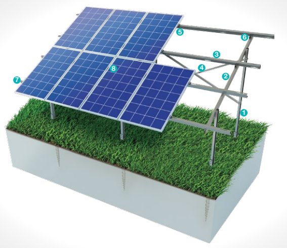 Kiraç Metal Ürünleri San. ve Tic. Ltd. Şti. - Montagesysteme - Ground Screwed Steel Mounting System KPT4 - Art. 8830