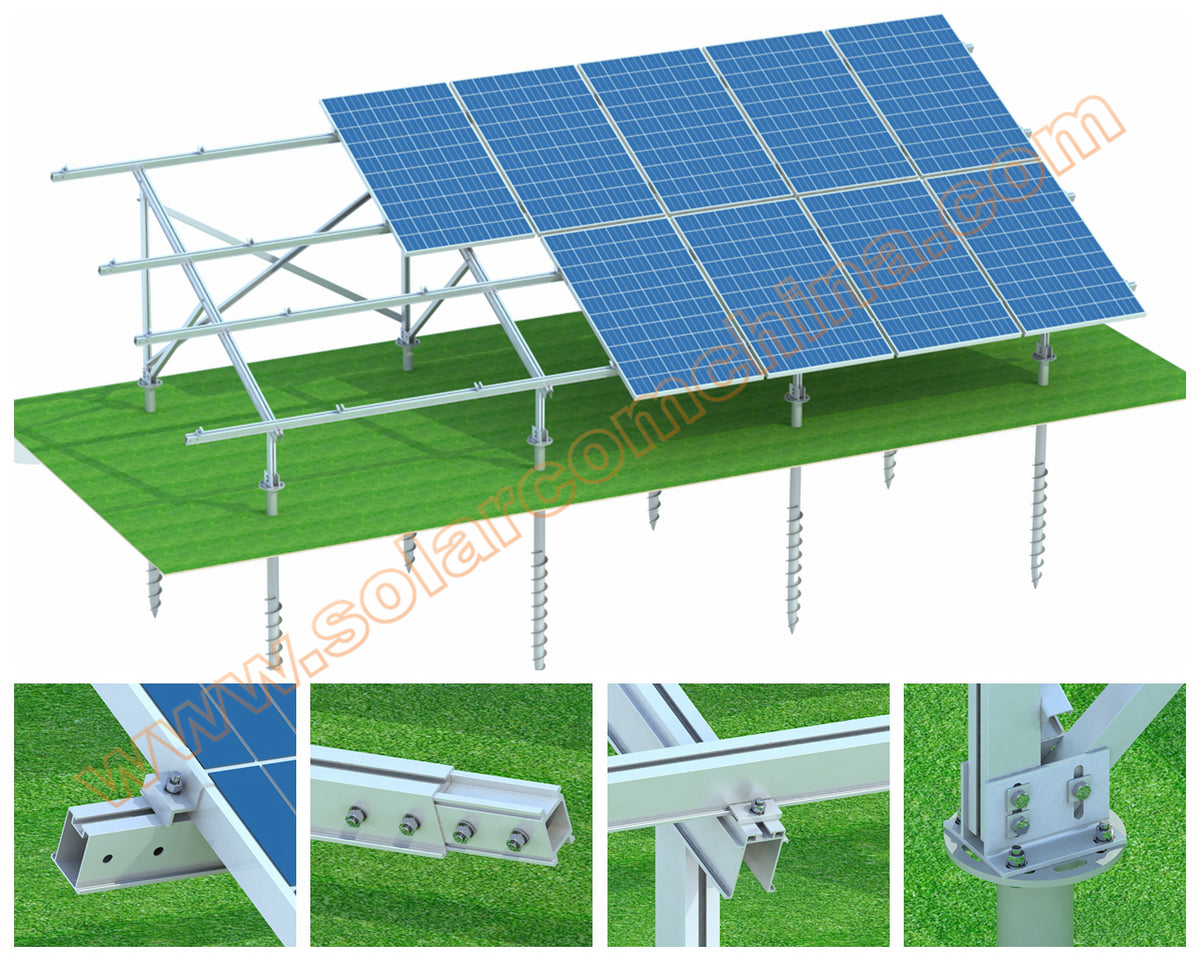 Shaoxing City Solarcom Solar Equipment Co., Ltd. - Montagesysteme - Ground mounting system-Vertial modules SC-VGP1-2 - Art. 3963