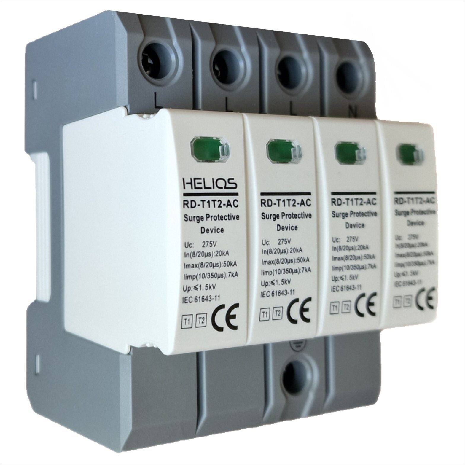 HELIOS AC-Überspannungsableiter 7 kA T1T2 4P