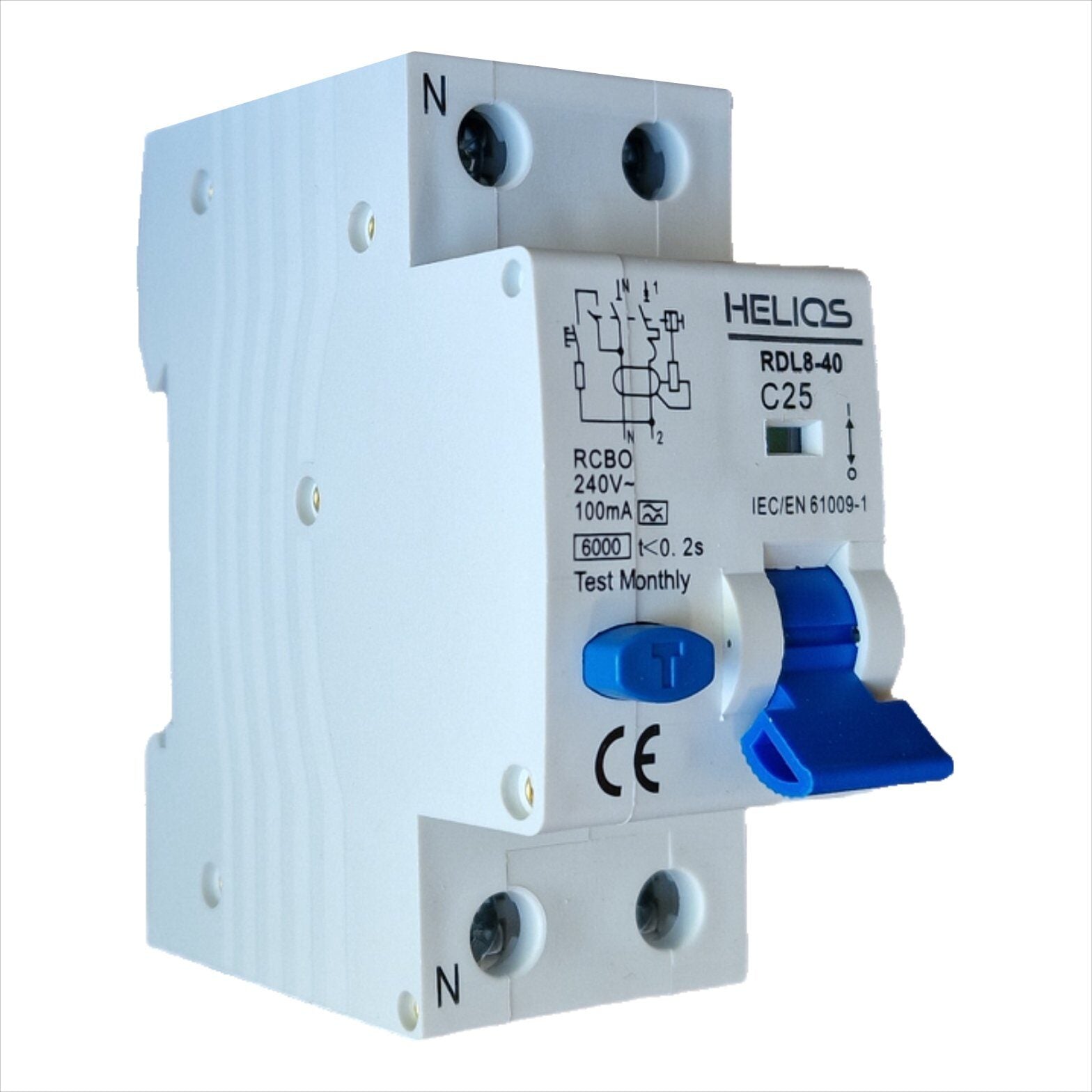 HELIOS RCBO 25A/100mA Typ A 2P