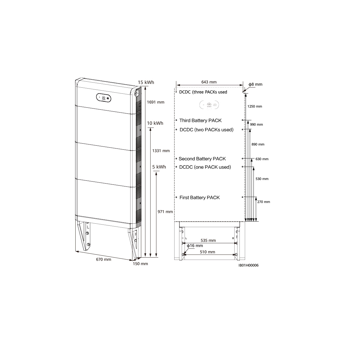 HUAWEI LUNA2000 Wandmontagehalterung