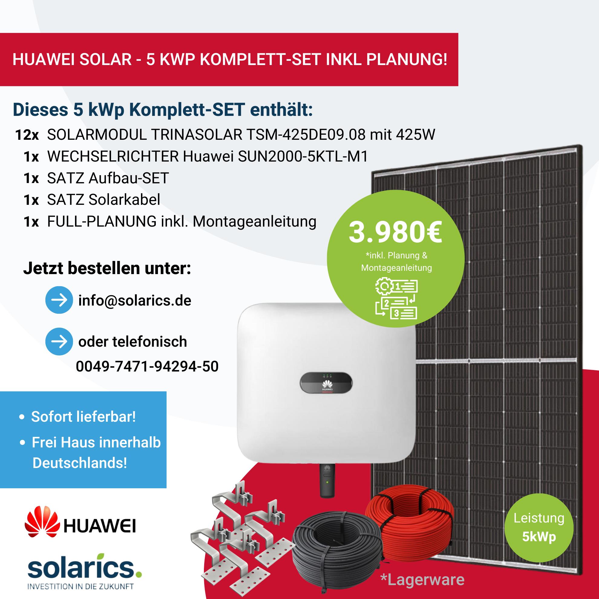 HUAWEI Solar – 5 KWP Komplett-Set Inkl. Planung