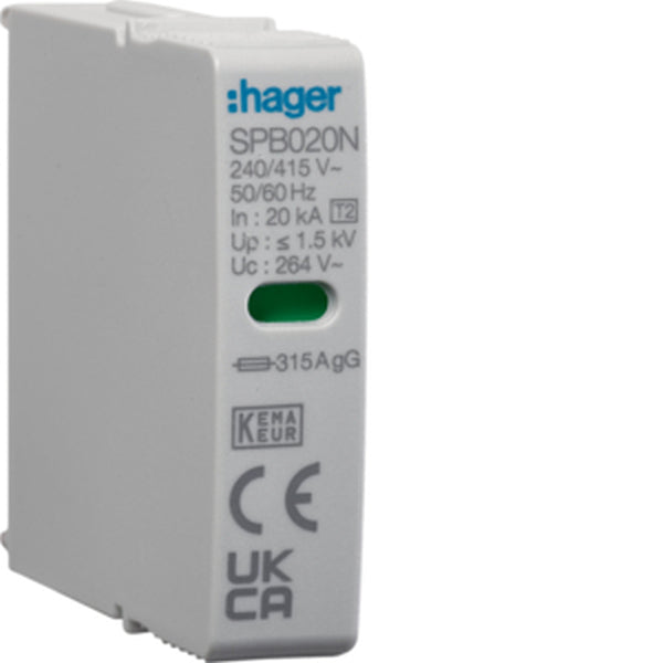 Hager Steckmodul 1P T2 N-PE SPB420