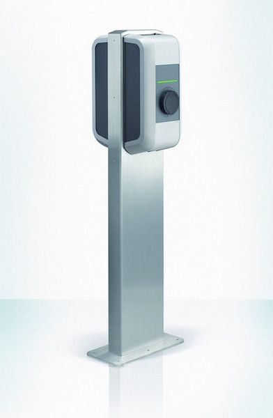 KEBA Standfuss für zwei Wallboxen P30 Edelstahl
