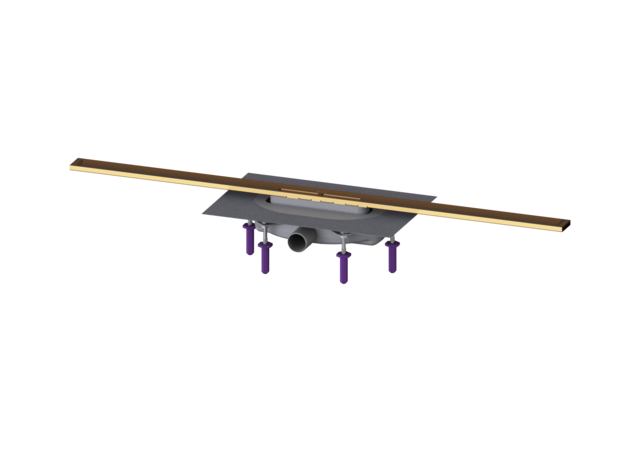 KESSEL Duschrinne Linearis Infinity 60 L: 1000 mm, DN 40, Bronze geb., Megastop - Art Nr. 45304.10