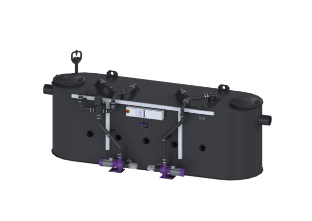 KESSEL Fettabscheider EasyClean free DZ NS 20, Auto Mix & Pump, DZ - Art Nr. 93020-06-PVS
