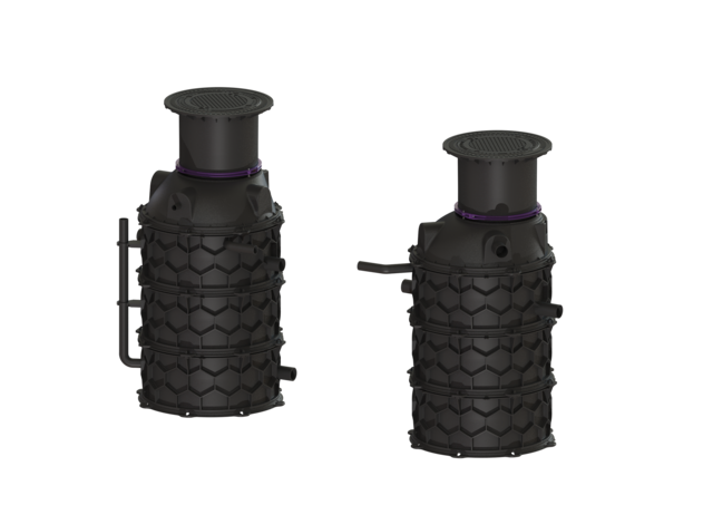 KESSEL Fettabscheider EasyClean ground NS 1, Auto Mix, 1260-1700 mm, A/B - Art Nr. 93001/170B-DSP-TS