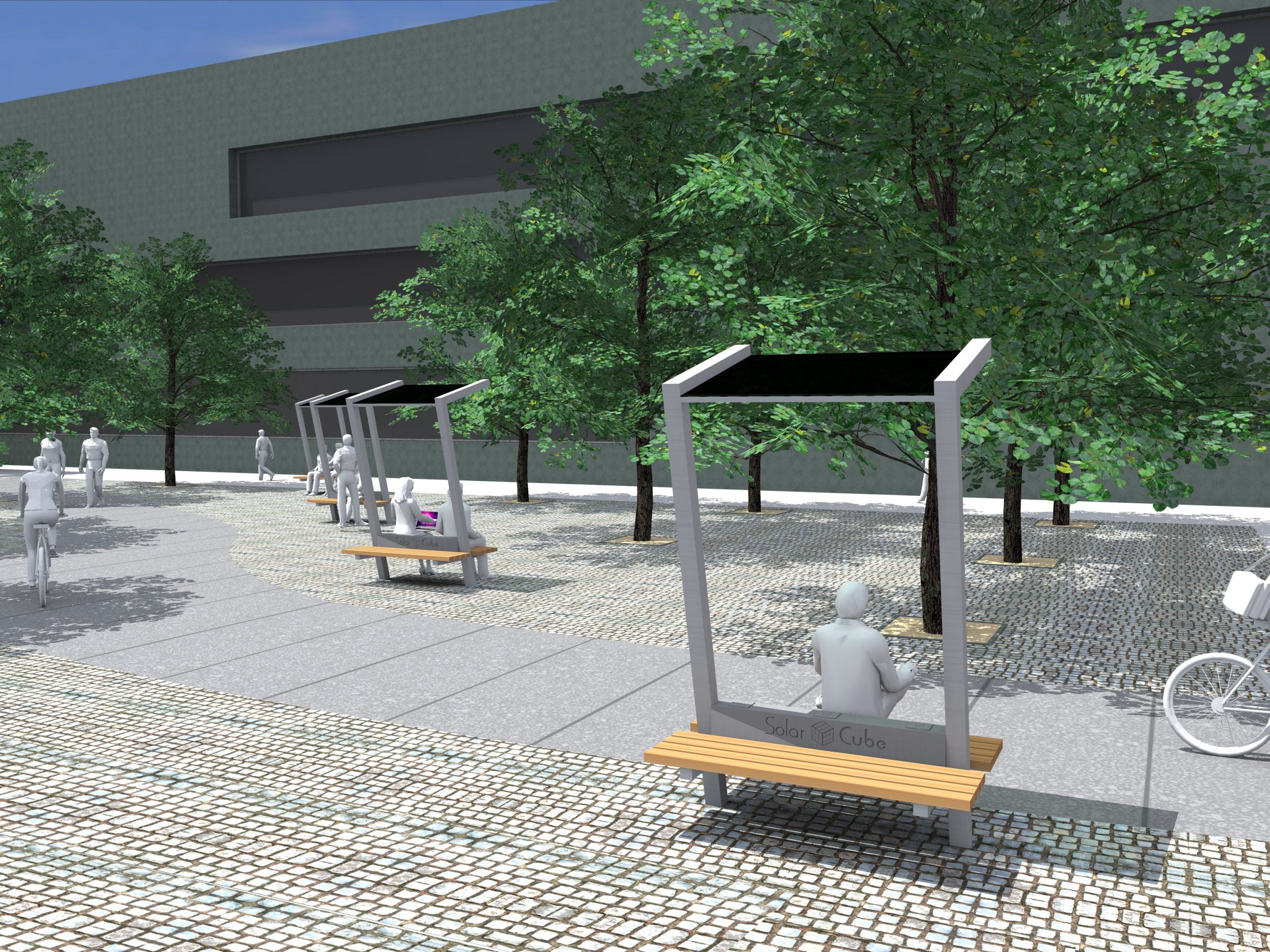SolarCube - Montagesysteme - Kivo CS Urban Charging Public Benches Kivo CS Urban Charging Public Benches - Art. 8688