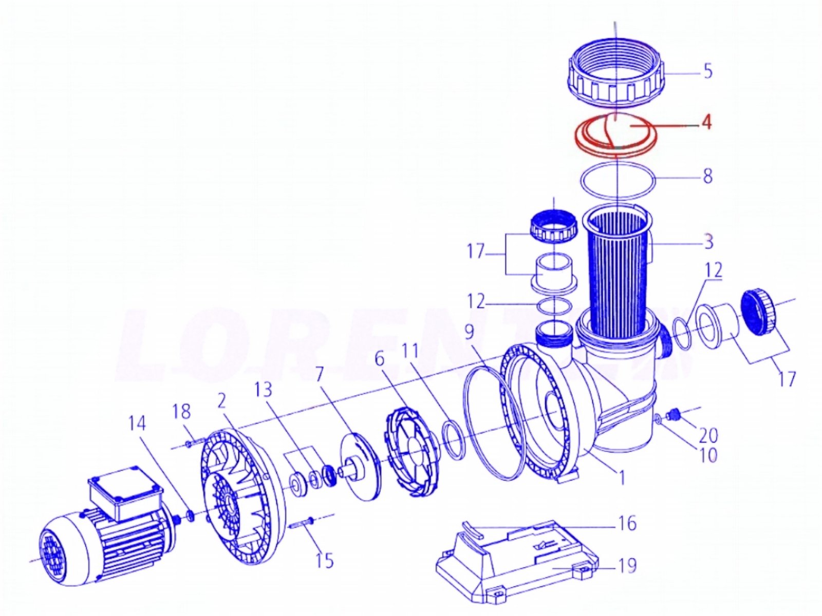 LORENTZ Ersatzteile CS 17-1 Lid