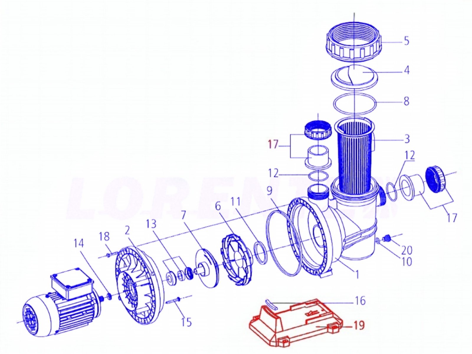 LORENTZ Ersatzteile CS 17-1 Motor Base