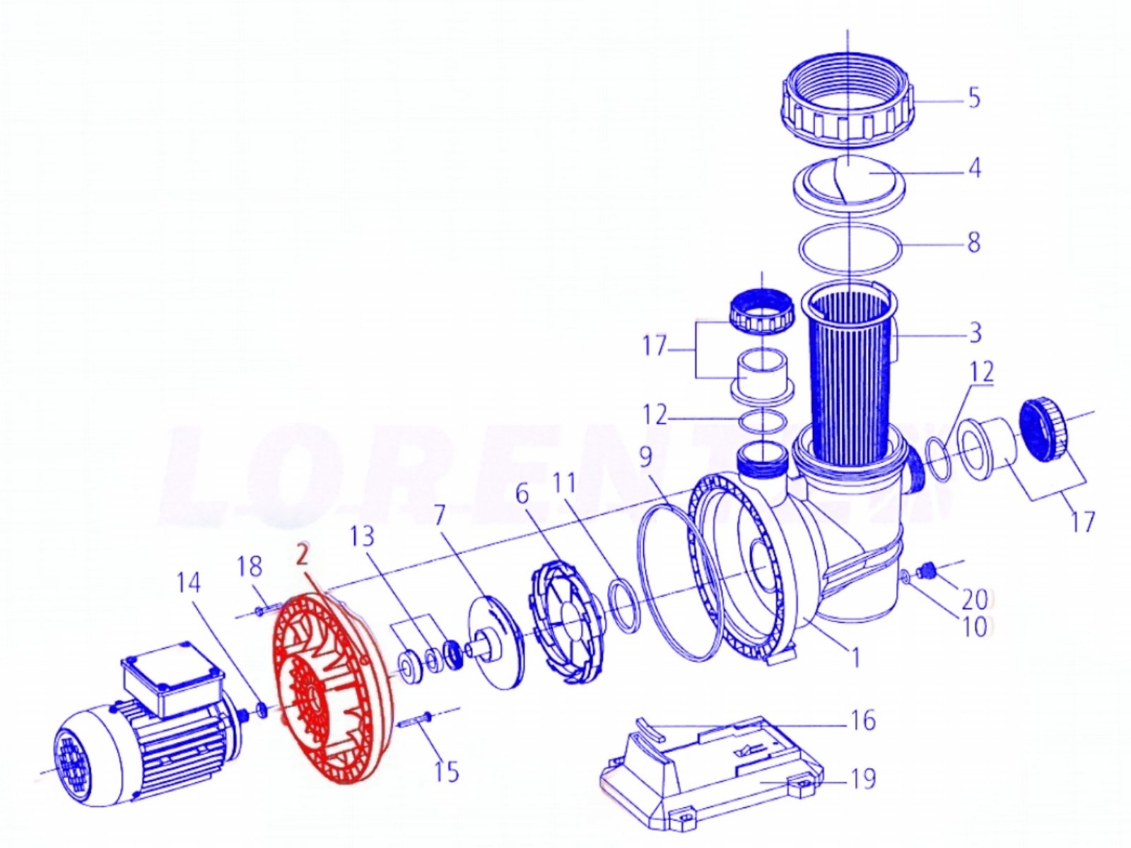 LORENTZ Ersatzteile CS 17-1 Pump Flange