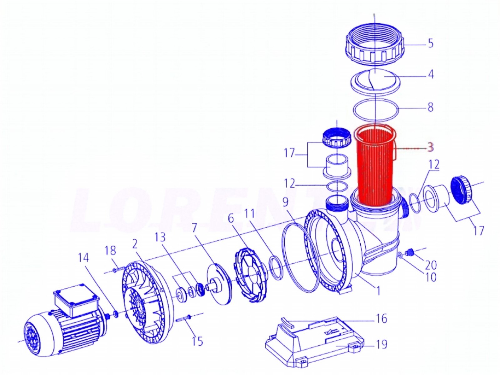 LORENTZ Ersatzteile CS 17-1 Strainer Basket