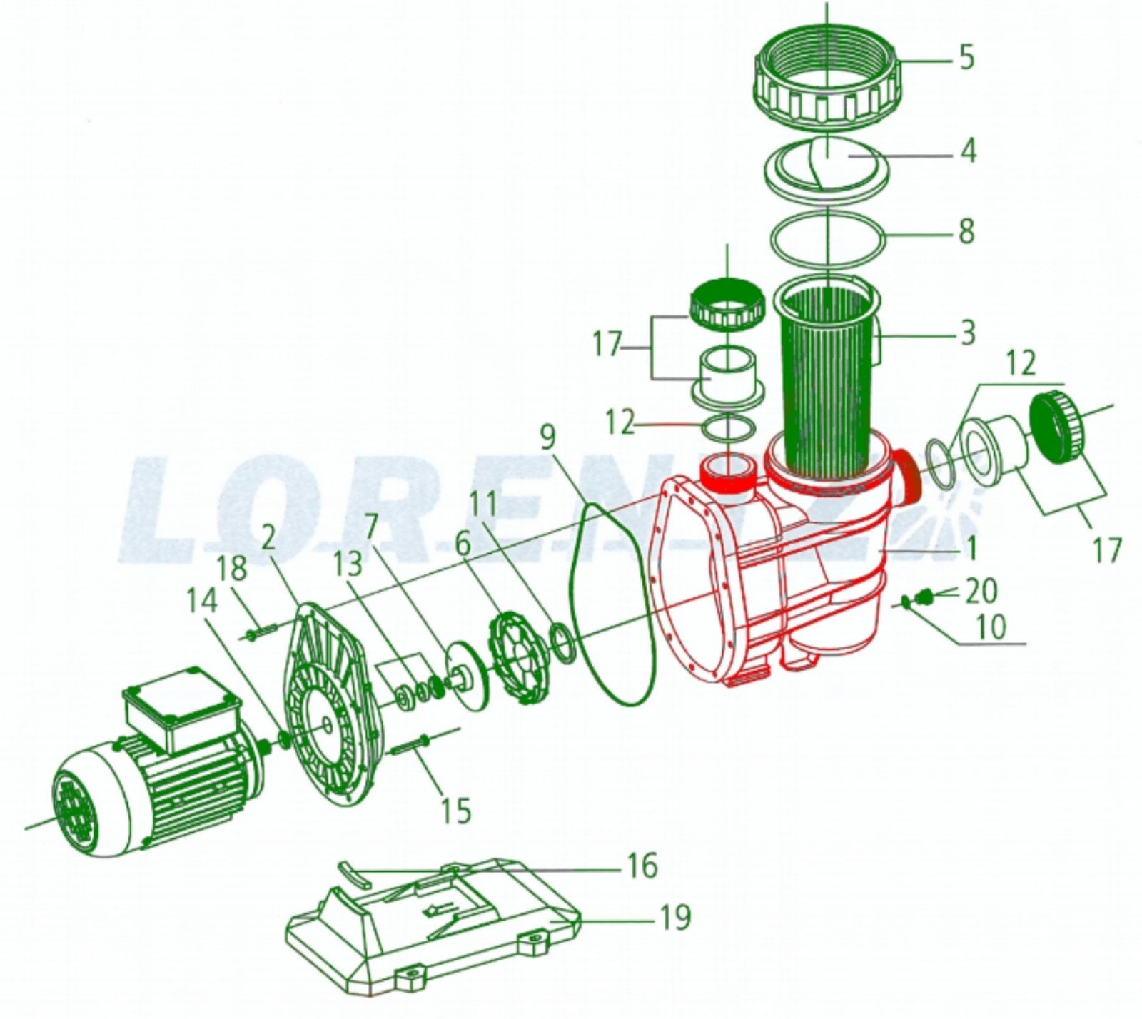 LORENTZ Ersatzteile CS 37-1 Pump Casing