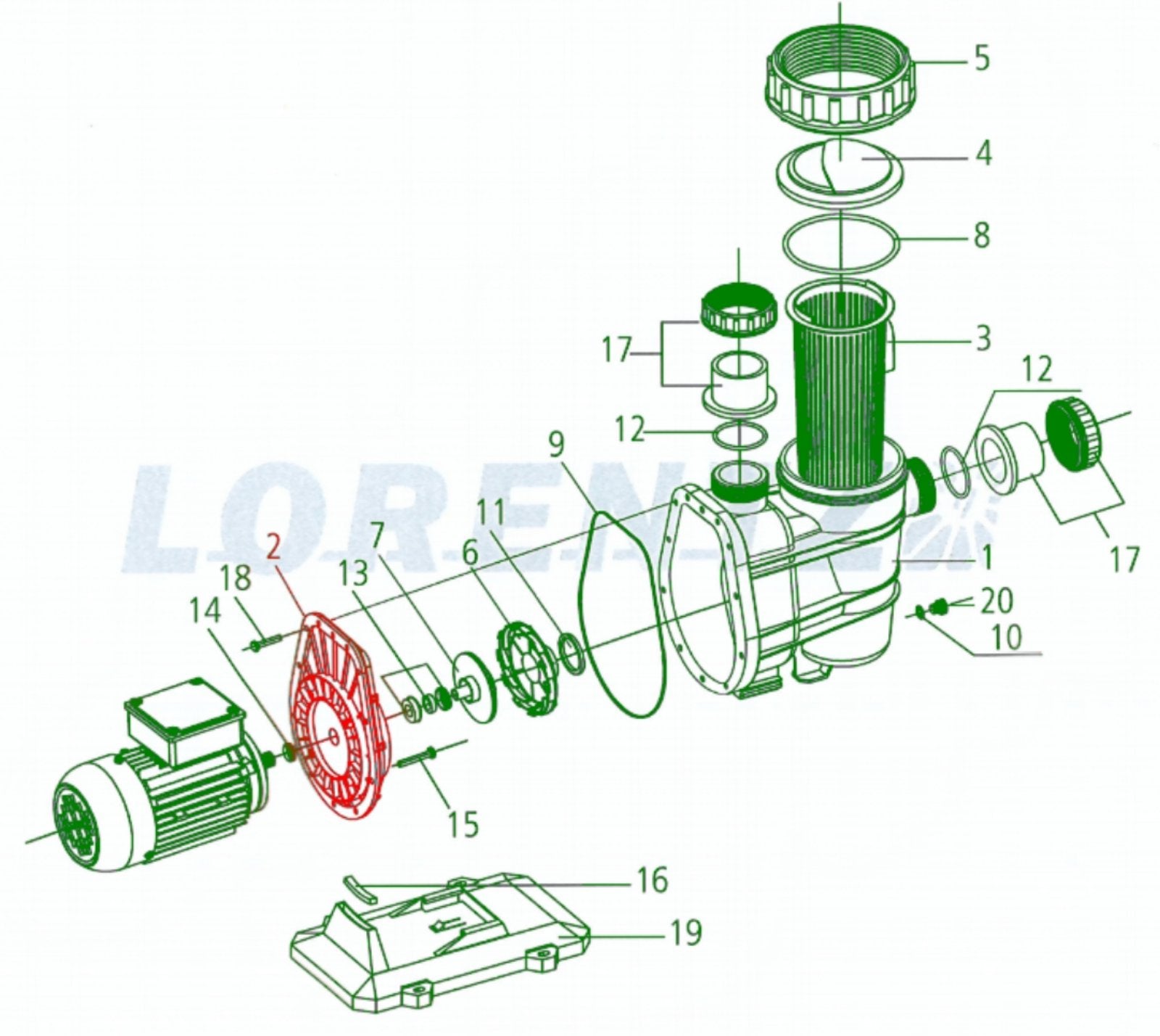 LORENTZ Ersatzteile CS 37-1 Pump Flange