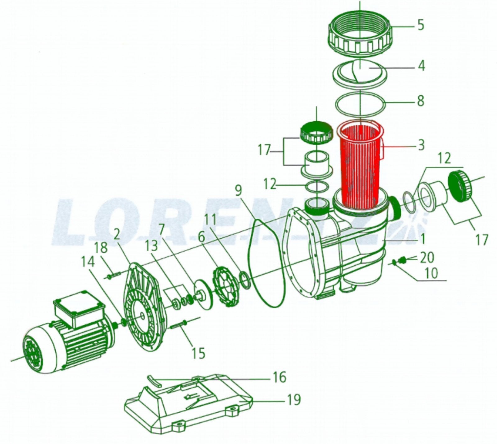 LORENTZ Ersatzteile CS 37-1 Strainer Basket