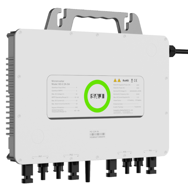 Guangzhou Sanjing Electric Co., Ltd. - Wechselrichter - M2-0.8-2.2K-S2/S4 Micro Inverter M2-1,2K-S2 - Art. 54501
