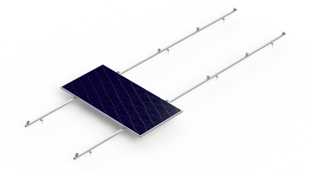 Solar Mounting System Solutions - Montagesysteme - MetalSheet Roof Structure - Long Rail System Trapezoidal Sheet System - Art. 8955