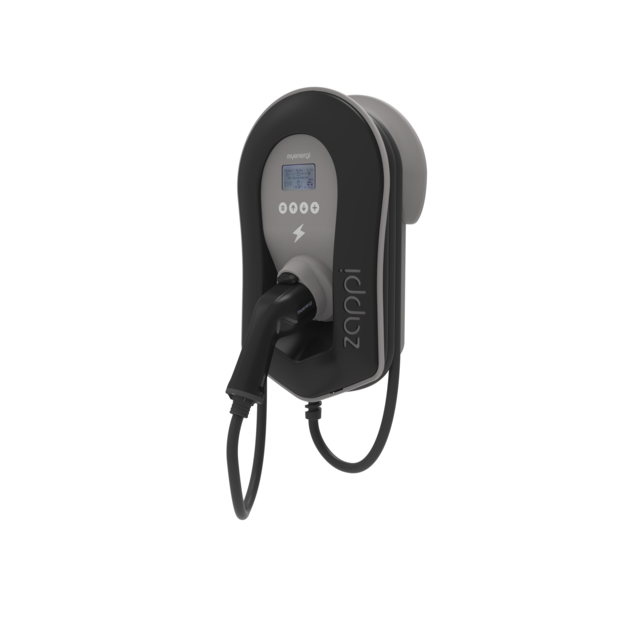 Myenergi ZAPPI-222TB V2 22kW 3ph Ladestation - Kabel angebunden - Schwarz mit eingebautem Hub