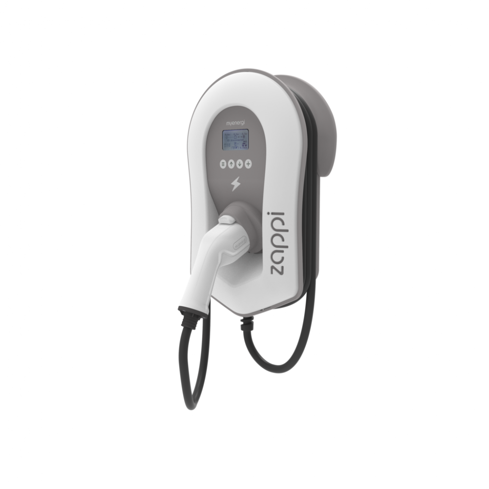 Myenergi ZAPPI-222TW V2 22kW 3ph Ladestation - Kabel angebunden - Weiß mit eingebautem Hub