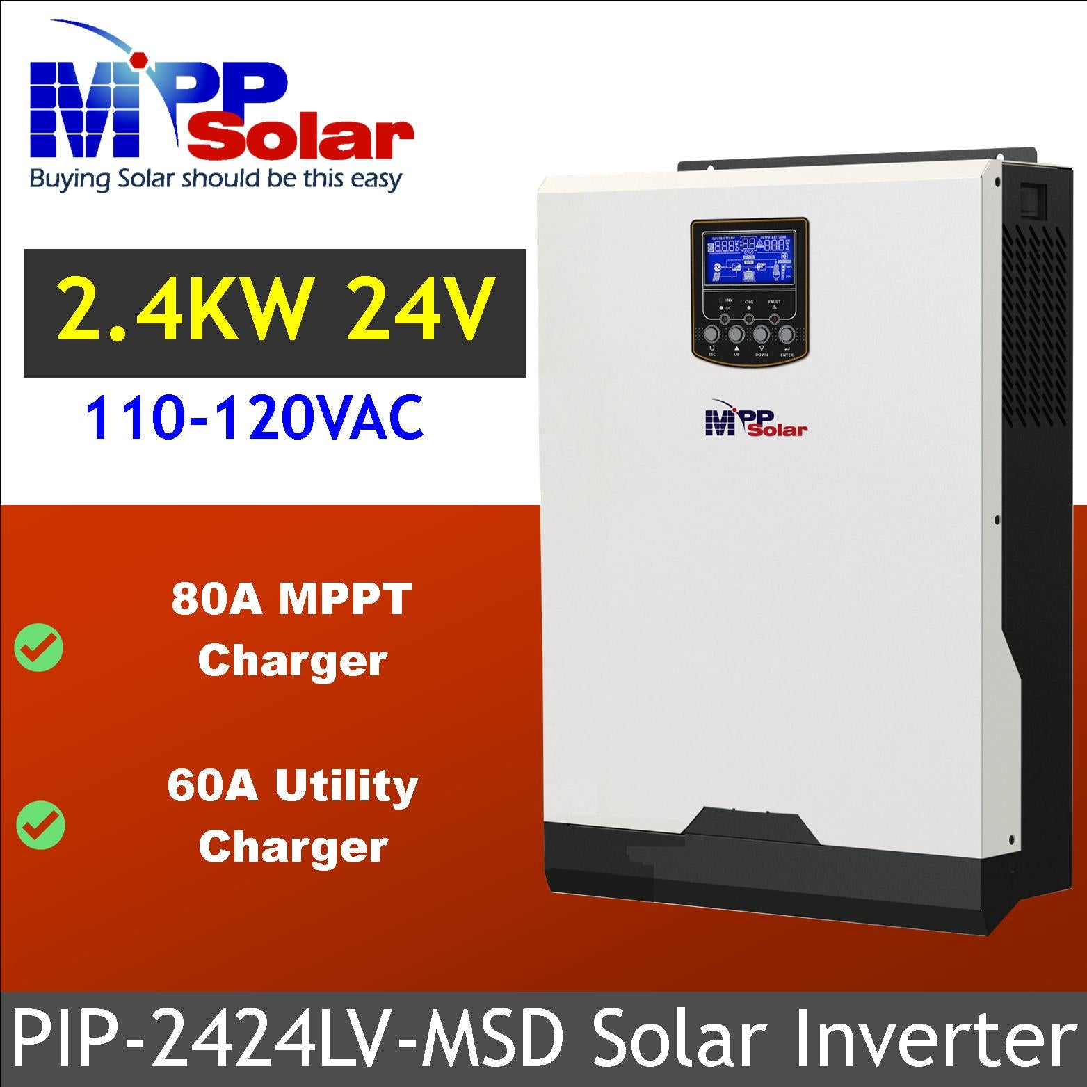 MPP Solar Inc - Wechselrichter - PIP-LV PIP2424LV-MSD - Art. 34114
