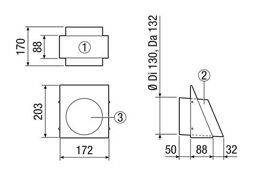 Maico Wandstutzen KW-FL 12E Fortluft, DN 125, Edelstahl