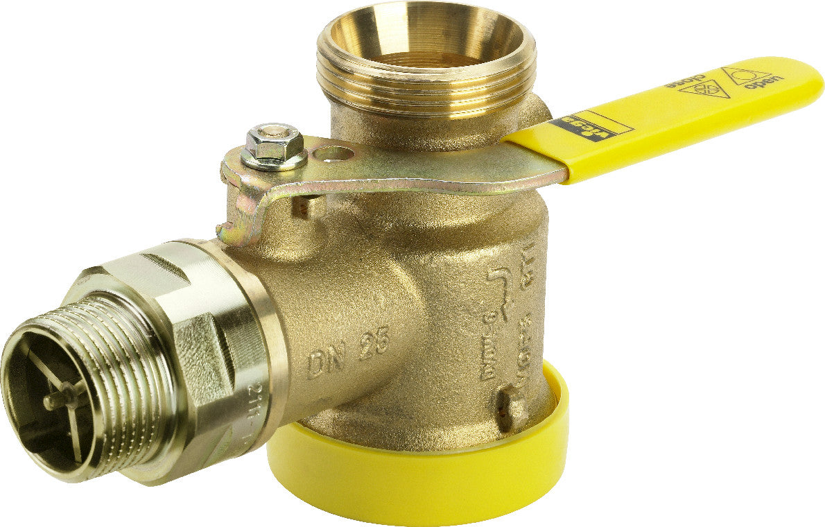 Viega Gaszähler-Kugeleckhahn TAE G21113T in R1 x Rp1 Messing