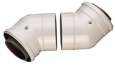 Junkers Abgaszubehör AZB 1041 2 Doppelrohrbögen 45 Gr, d:80/125mm