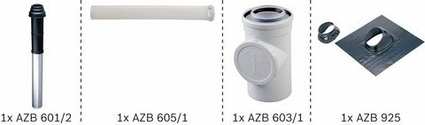 Junkers Abgas-Systempaket JUPA AZB09 Dachdurchgang 80/125 schwarz, RLU