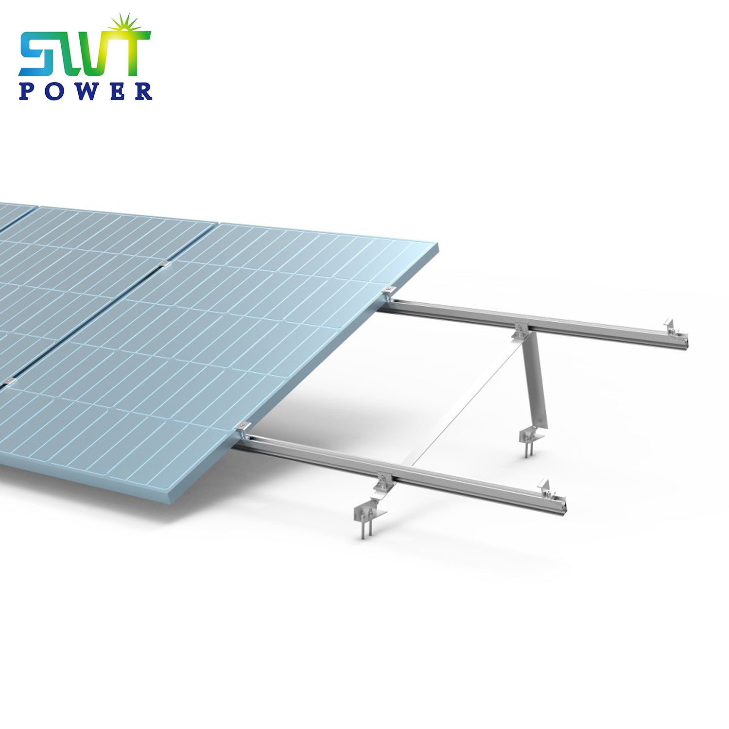 Xiamen Sweet Power Tech Co., Ltd. - Montagesysteme - Penetrate To Substructure On Metal Sheet Roof Base Line Free Triangle Mounting System - Art. 8442
