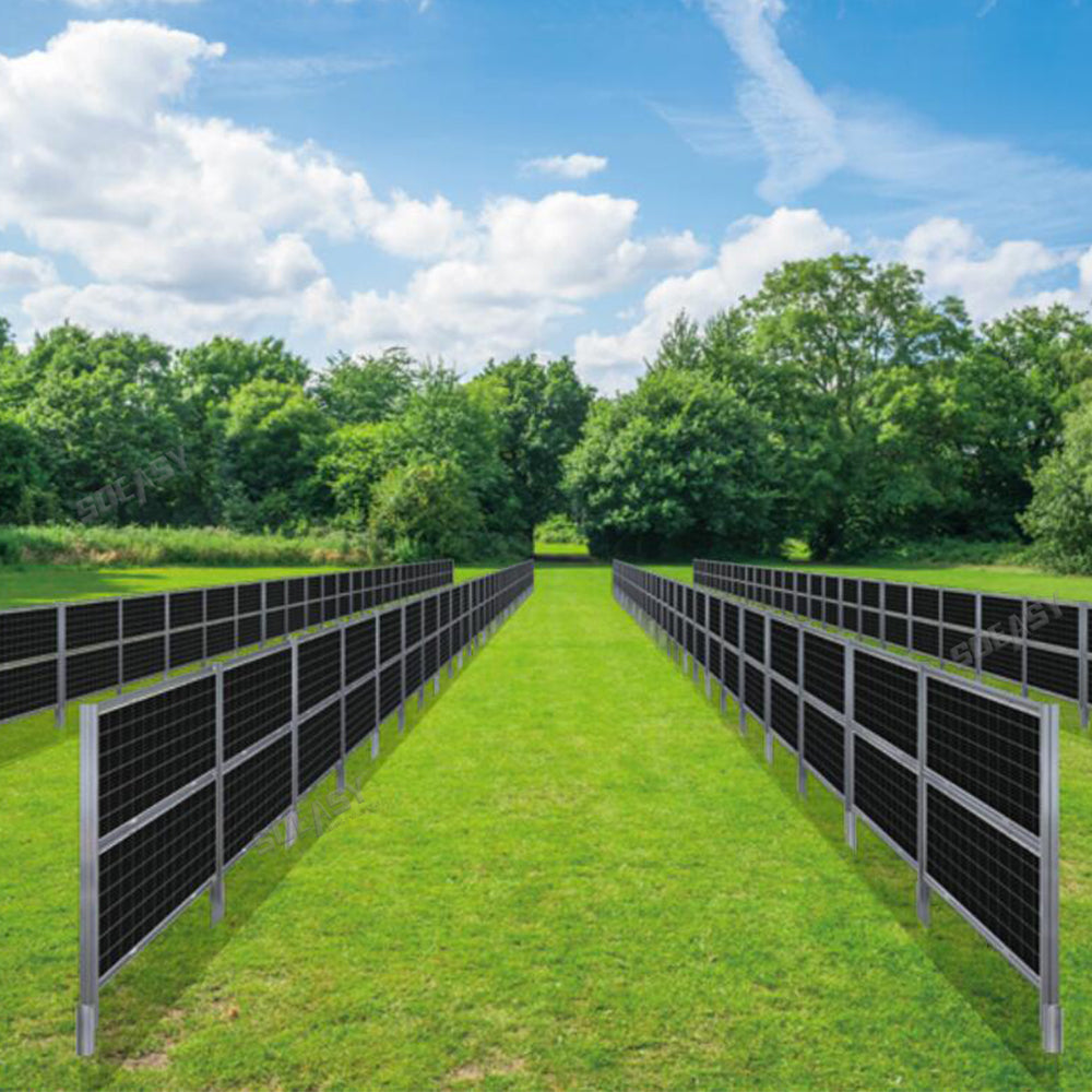 Soeasy (Xiamen) Photovoltaic Technology Co.,Ltd. - Montagesysteme - Photovoltaic Vertical Bifacial Fence Photovoltaic Vertical Bifacial Power  Generation System - Art. 9762