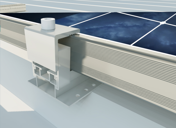 Pespa Alumin - Montagesysteme - Pitched Roof with Trapezoidal Metal Sheet and S... Pitched Roof with Trapezoidal Metal Sheet and Sandwich Panel D30 - Art. 9599