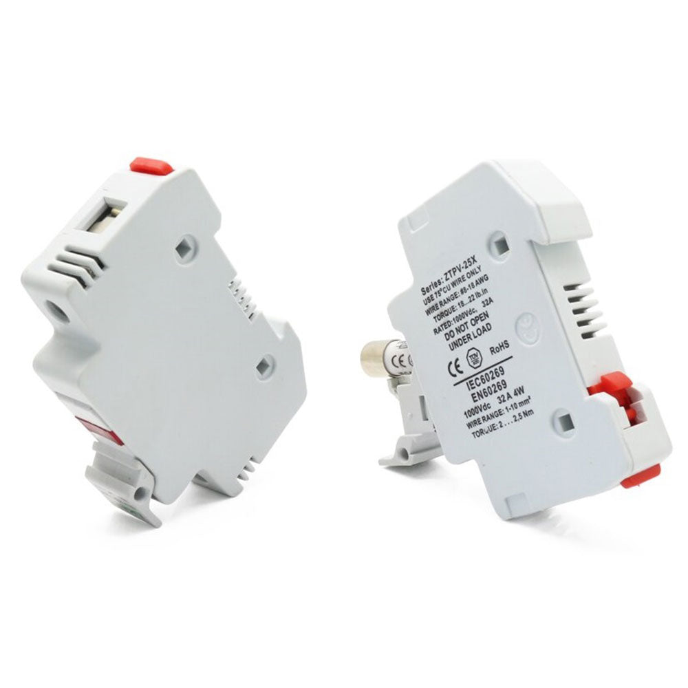 Eleksol Portafusible Cilíndrico Módulo Solar 10x38 32A 1000V DC