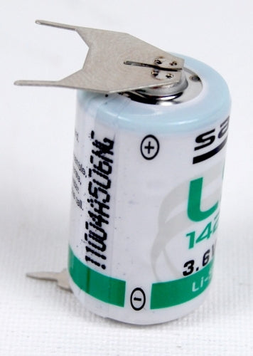Saft Lithium Rundzelle LS14250 3PF mit 3,6 V und 1,2 Ah