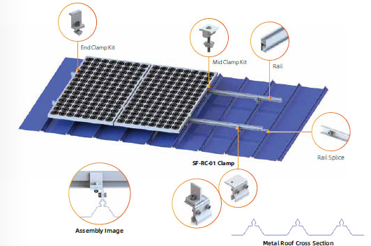 Xiamen Solar First Energy Technology Co., Ltd. - Montagesysteme - SF Metal Roof Mounting System SF Metal Roof Mounting System - Art. 2493