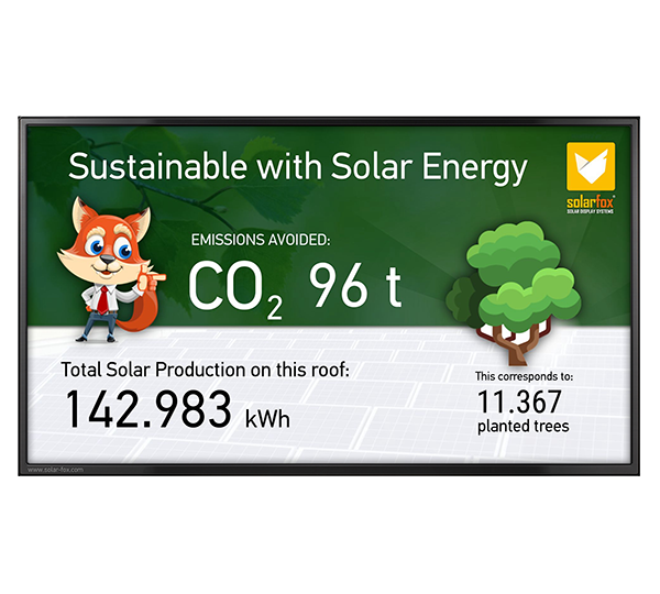 SOLARFOX Wechselrichter SOLARFOX DISPLAY SF-100 32" GROSSDISPLAY MIT LED-WIDESCREEN FÜR INNENBEREICH