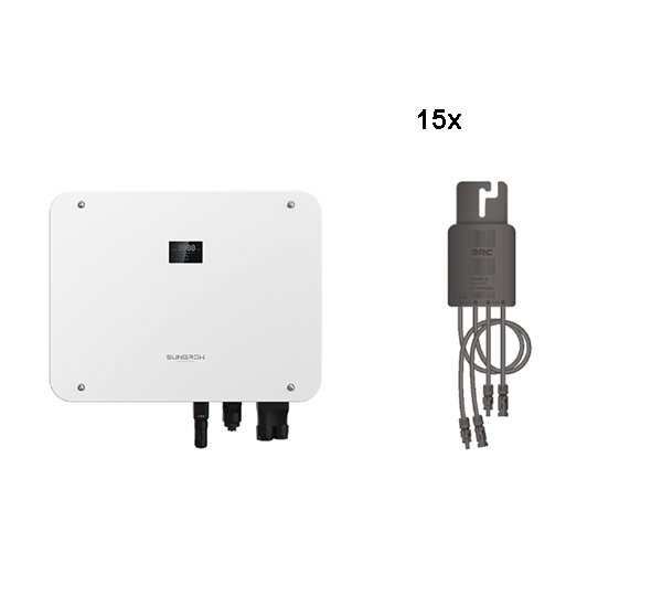SUNGROW + BRC SOLAR SH15T-V11 (AFCI) + 15x Power Optimizer M600-M