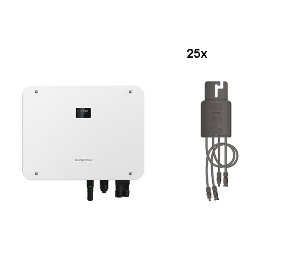 SUNGROW + BRC SOLAR SH25T-V11 (AFCI) + 25x Power Optimizer M600-M