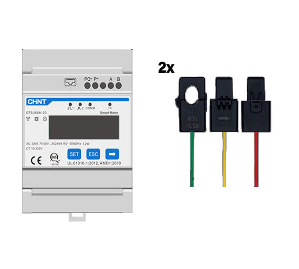 SUNGROW Wechselrichter SMART METER DTSU666 MIT 2 CT SETS 250A