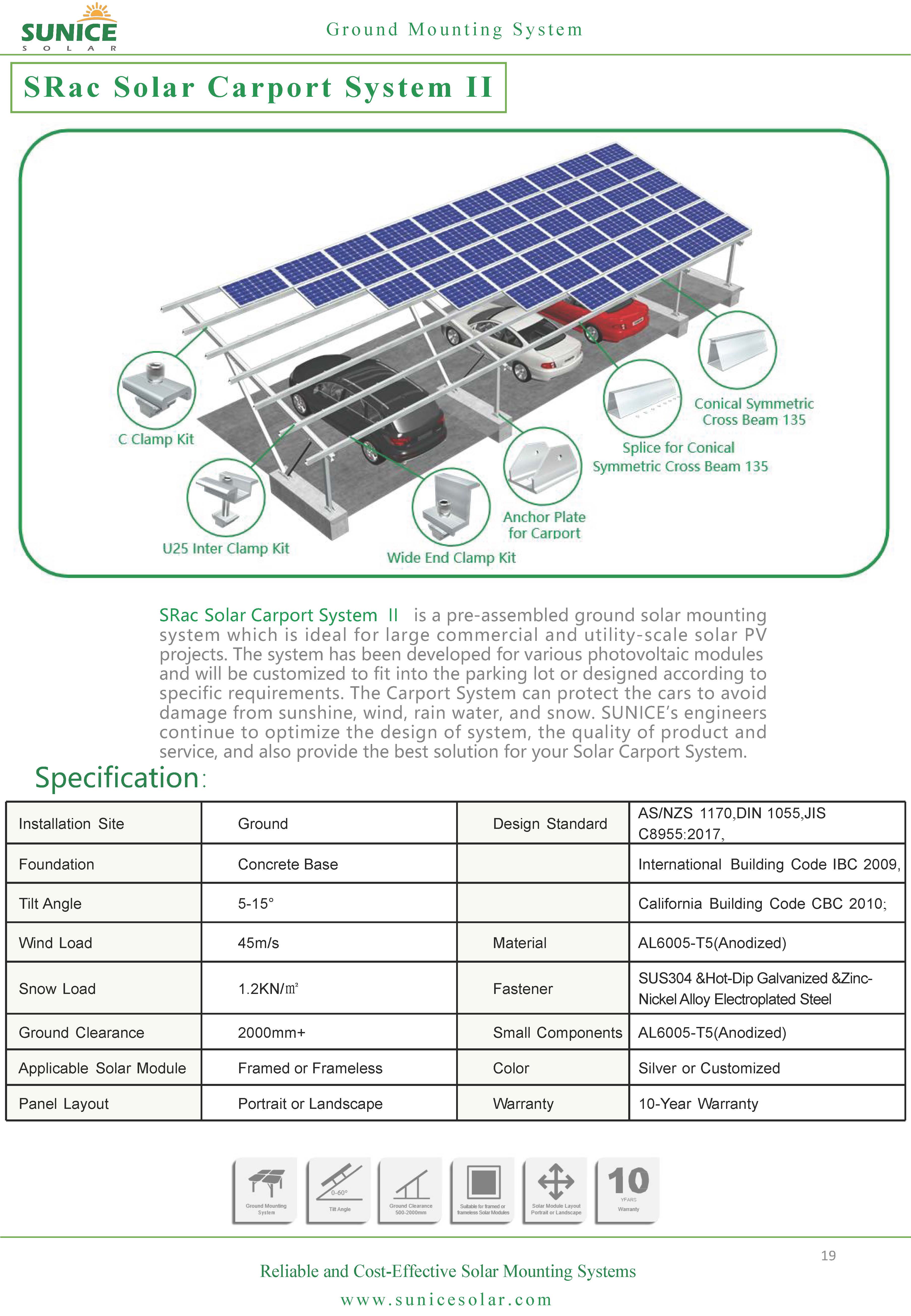 Sunice Solar Pte Ltd - Montagesysteme - S.Rac Carport Solar System 2 S,Rac Carport Solar System 2 - Art. 9221