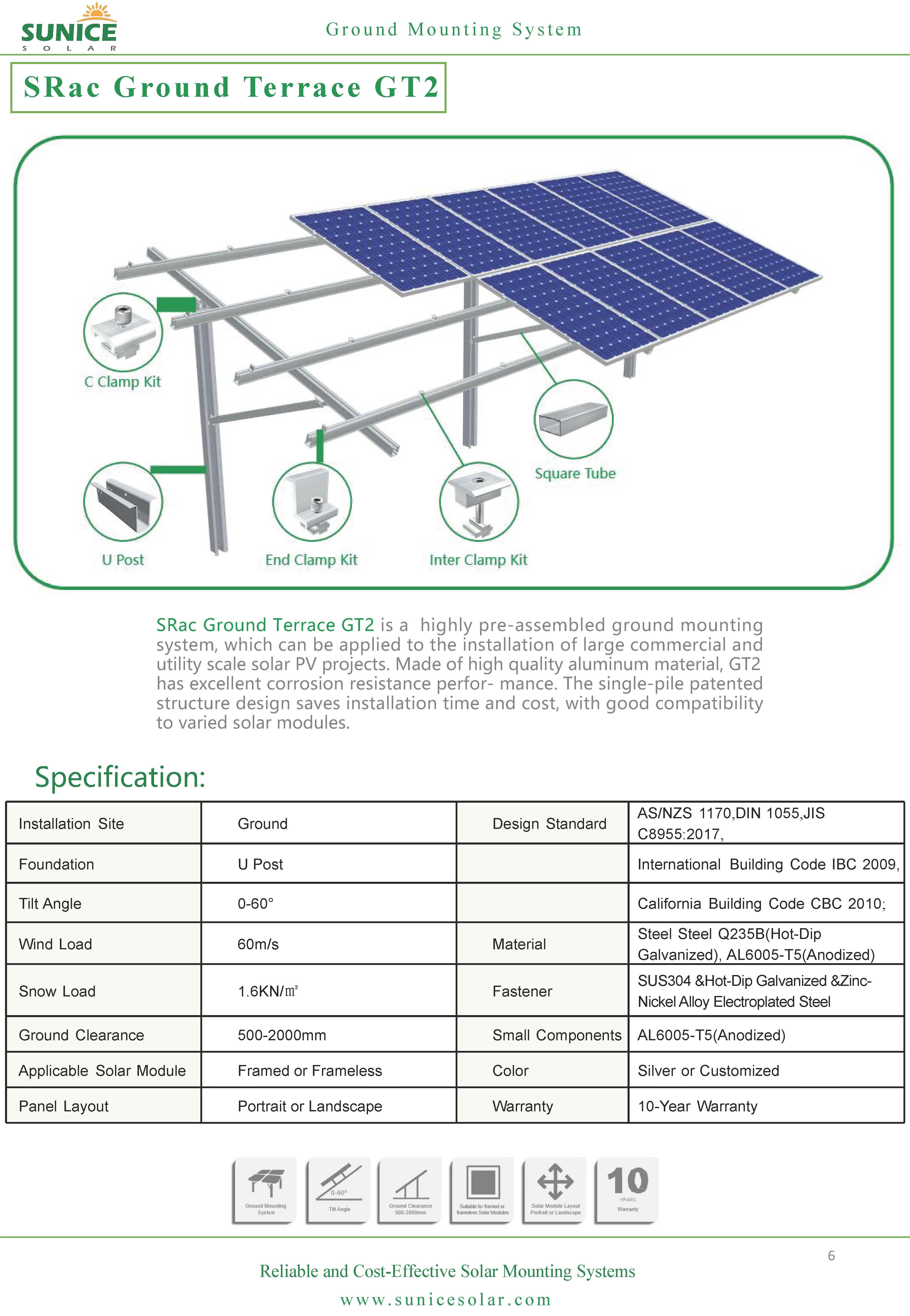 Sunice Solar Pte Ltd - Montagesysteme - S.Rac Ground Terrace GT2 S,Rac Ground Terrace GT2 - Art. 9268