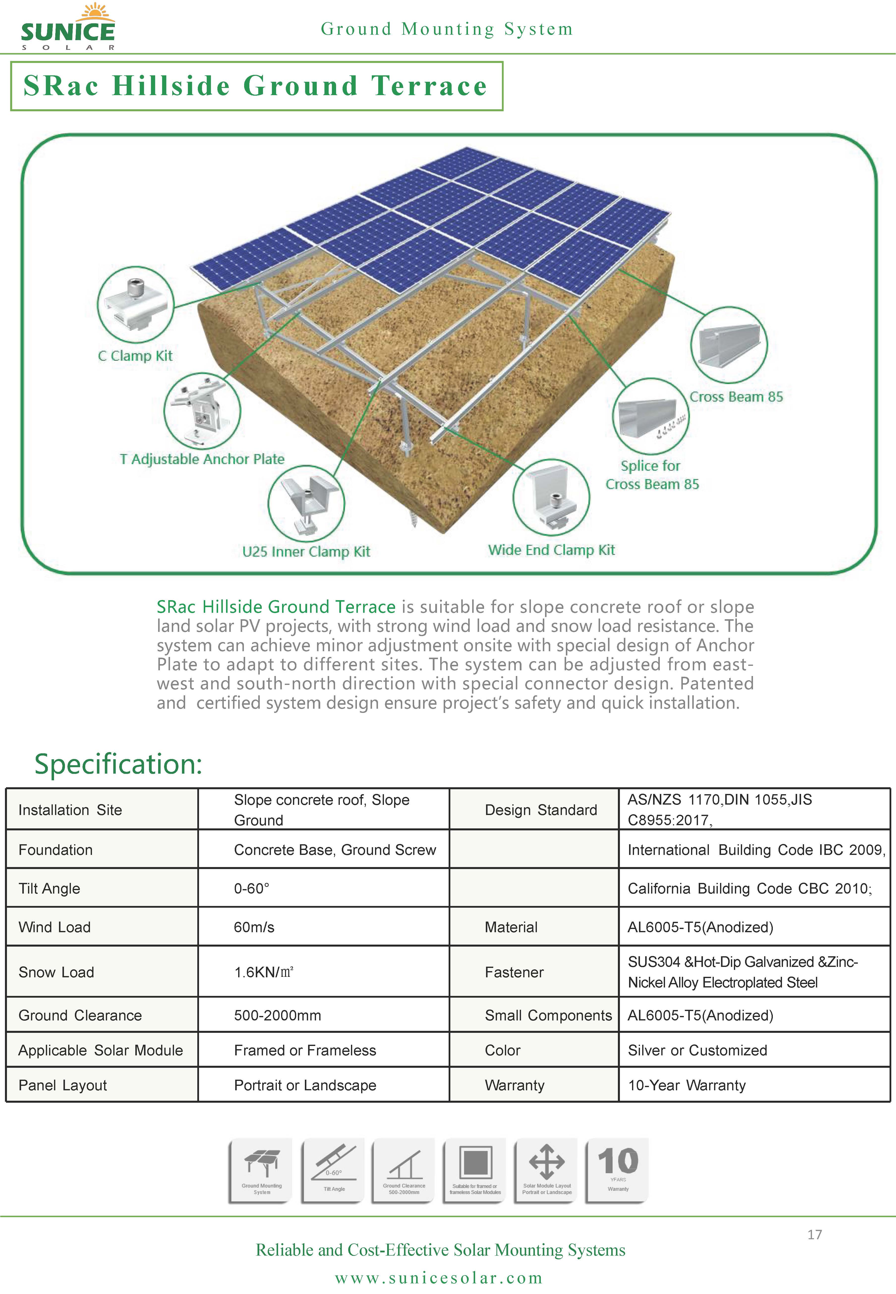 Sunice Solar Pte Ltd - Montagesysteme - S.Rac Hillside Ground Terrace S,Rac Hillside Ground Terrace - Art. 9270