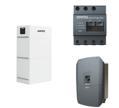 AXITEC + Kostal AXIstorage Li SV2 6.7 + Plenticore M G3 HV-System, 8,5-12,5 kW, 6,7 kWh nutzbar, 3-phasig Art-Nr. 0156420