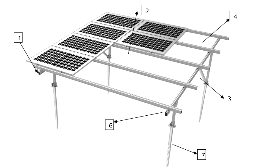 Xiamen Grengy Photovoltaic Technology Co., Ltd. - Montagesysteme - Single-Row Double-Column Single-Row Double-Column - Art. 4200