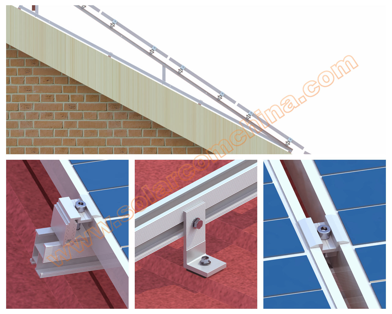 Shaoxing City Solarcom Solar Equipment Co., Ltd. - Montagesysteme - Slope Metallic roof system-Universal SC-VRS2-3 - Art. 3971