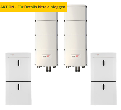 SolarEdge Home Battery 9.2 + 9.2 + SE8K-RWB + SE8K-RWB 2 x LV-System, 9,2 + 9,2 kWh nutzbar, 3-phasig