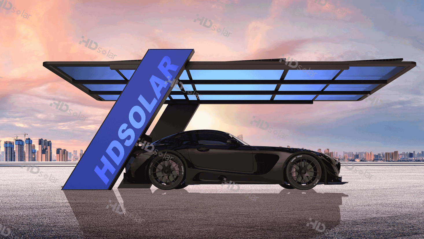 Hangzhou Huading New Energy Co., Ltd. - Montagesysteme - Solar carport system—Household solar carport sy... Solar carport - Art. 8076