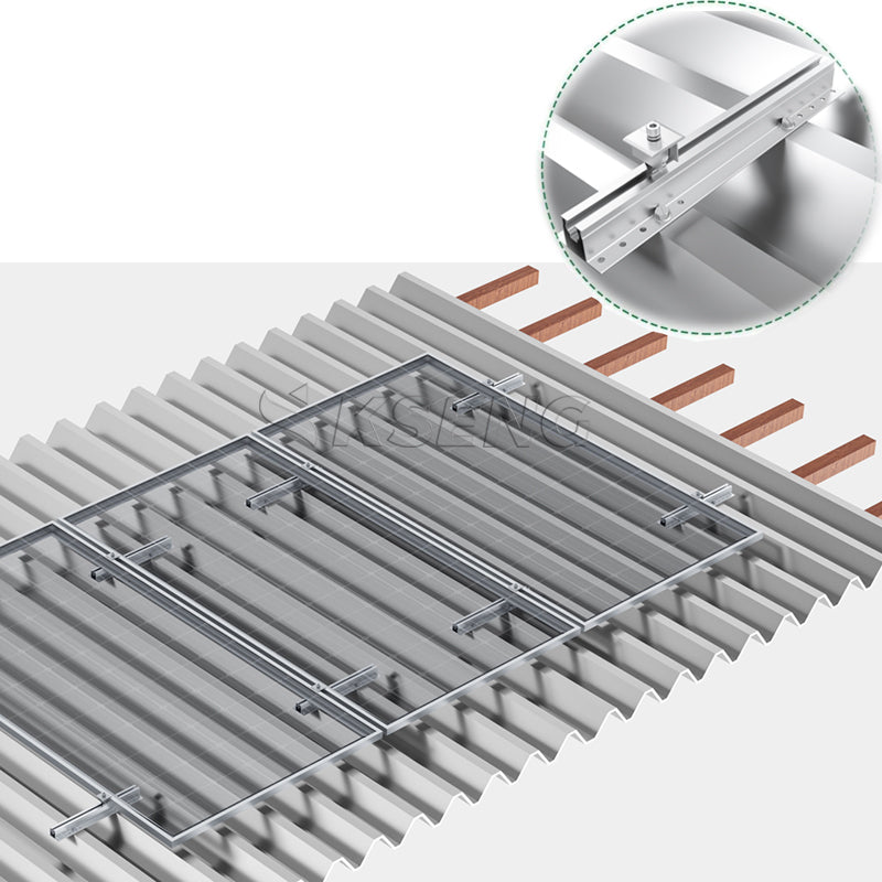 Xiamen Kseng Metal Tech Co., Ltd. - Montagesysteme - Solar panel mounting bracket metal roof with mi... Solar panel mounting bracket metal roof with mini rail - Art. 7908