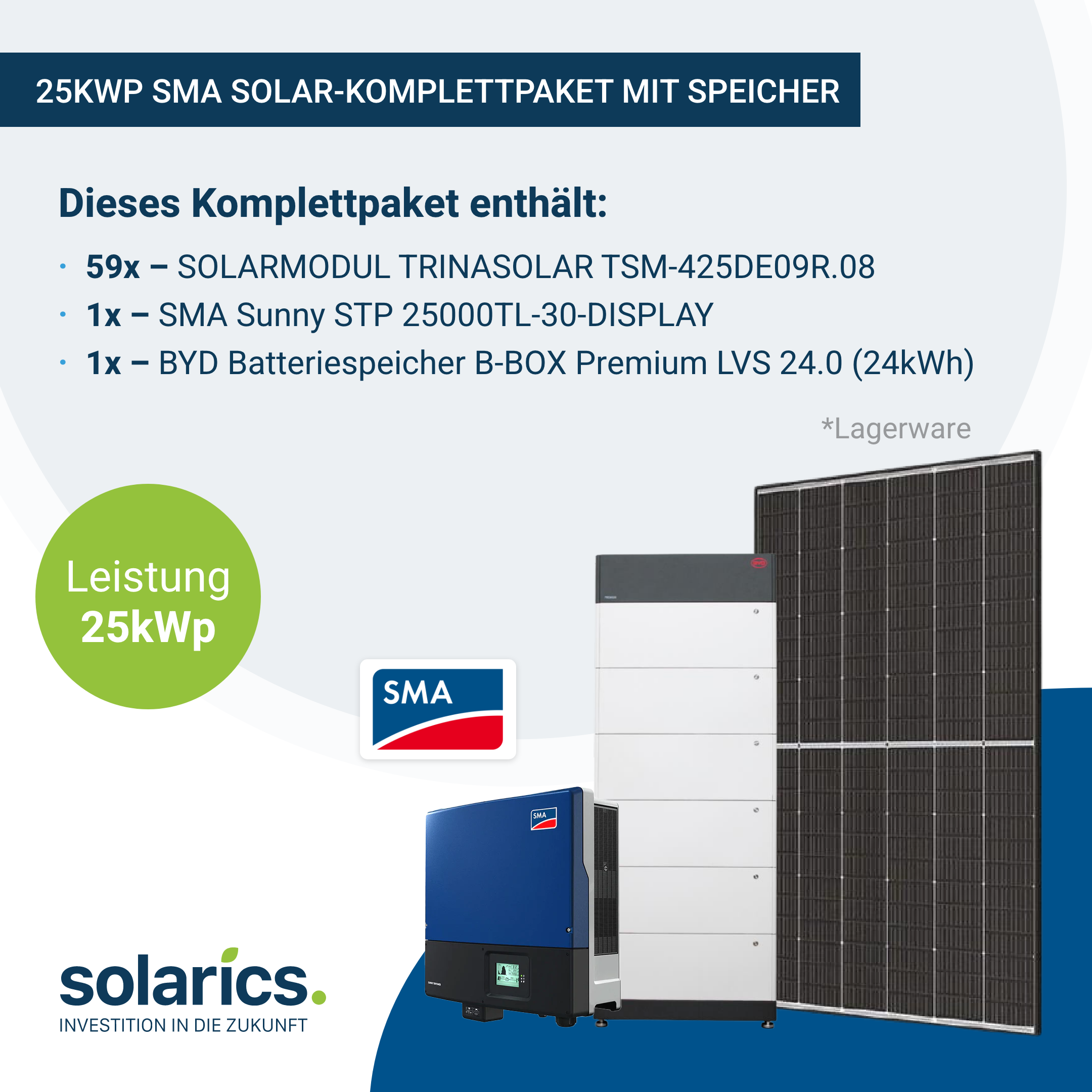25kWp SMA Solar-Komplettpaket mit Speicher