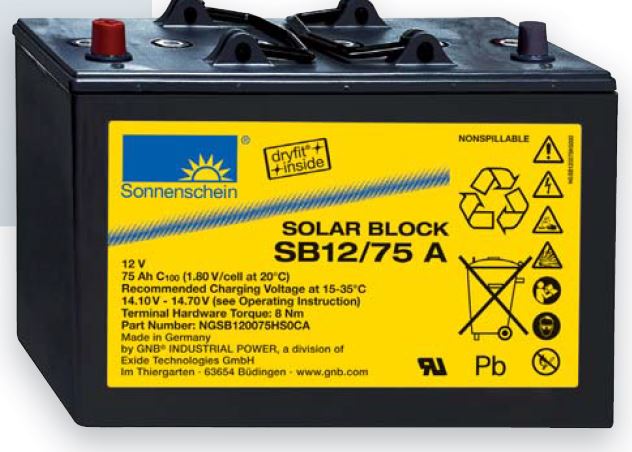 Exide Technologies S.A.S. - Speicher - Sonnenschein SOLAR BLOCK SB12/185 A - Art. 347