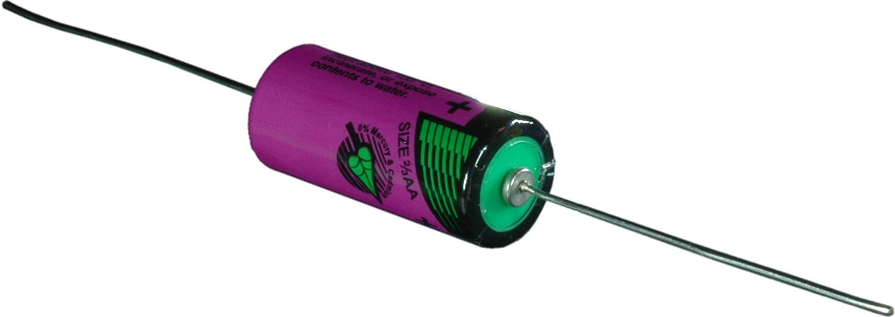 Tadiran SL-361P Lithium Batterie 2/3 AA mit 3,6 V und 1,6 Ah, mit axialem Draht